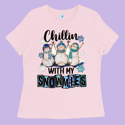 Chillin With My Snowmies Ladies Tee Designed By Fadigitalartstudio