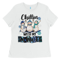 White Chillin With My Snowmies Ladies Tee - FaDigitalArtStudio