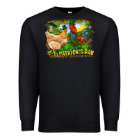 Black It's St. Patrick's Day Rooster And Chicken Premium Sweatshirt - RanaPortraitStore