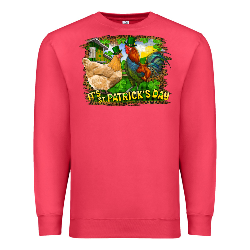 It's St. Patrick's Day Rooster And Chicken Premium Sweatshirt by RanaPortraitStore | Teevron