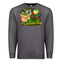 Charcoal Heather It's St. Patrick's Day Rooster And Chicken Premium Sweatshirt - RanaPortraitStore