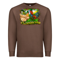 Chestnut It's St. Patrick's Day Rooster And Chicken Premium Sweatshirt - RanaPortraitStore
