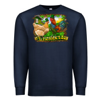 Navy It's St. Patrick's Day Rooster And Chicken Premium Sweatshirt - RanaPortraitStore