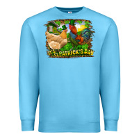 Ocean Blue It's St. Patrick's Day Rooster And Chicken Premium Sweatshirt - RanaPortraitStore