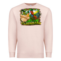 Pale Pink It's St. Patrick's Day Rooster And Chicken Premium Sweatshirt - RanaPortraitStore