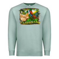 Seafoam It's St. Patrick's Day Rooster And Chicken Premium Sweatshirt - RanaPortraitStore