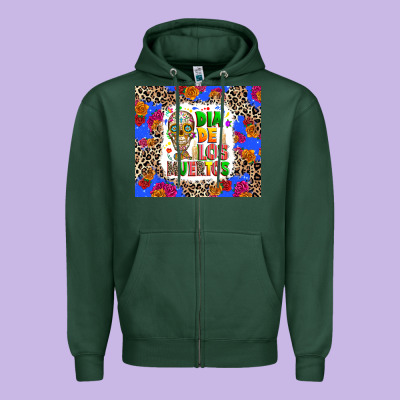 Dia De Los Muertos Zipper Hoodie Designed By Ranaportraitstore