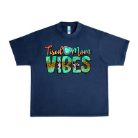 Navy Tired Mom Vibes Urban Heavy Tee - CowhideDigitalArt