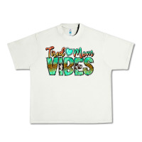 Pistachio Tired Mom Vibes Urban Heavy Tee - CowhideDigitalArt