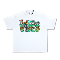 White Tired Mom Vibes Urban Heavy Tee - CowhideDigitalArt
