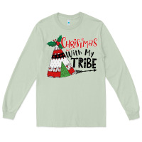 Matcha Christmas with my tribe boho Long Sleeve Tee - CowhideDigitalArt