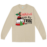 Mushroom Christmas with my tribe boho Long Sleeve Tee - CowhideDigitalArt