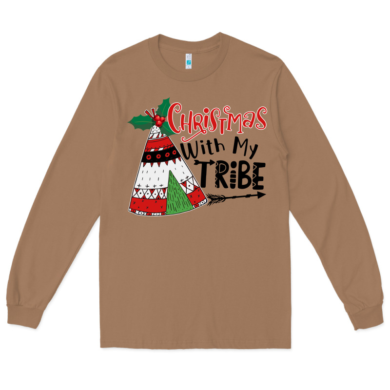 Christmas With My Tribe Boho Long Sleeve Tee by CowhideDigitalArt | Teevron