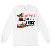 White Christmas with my tribe boho Long Sleeve Tee - CowhideDigitalArt