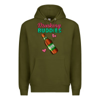 Army Green Drinking Buddies Premium Hoodie - Jasminsmagicworld