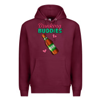 Burgundy Drinking Buddies Premium Hoodie - Jasminsmagicworld