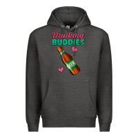 Charcoal Heather Drinking Buddies Premium Hoodie - Jasminsmagicworld