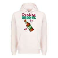 Pale Pink Drinking Buddies Premium Hoodie - Jasminsmagicworld