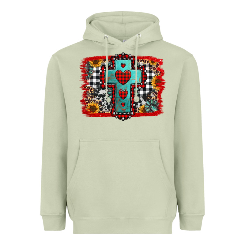 Christmas Cross With Background Heavyweight Hoodie by Jasminsmagicworld | Teevron