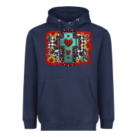 Navy Christmas cross with background Heavyweight Hoodie - Jasminsmagicworld