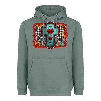 Sage Christmas cross with background Heavyweight Hoodie - Jasminsmagicworld