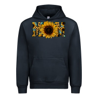 Navy Sunflower Leopard Mom Urban Hoodie - Jasminsmagicworld