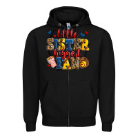 Black little sister biggest fan softball Zipper Hoodie - Jasminsmagicworld