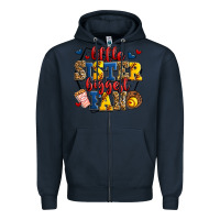 Navy little sister biggest fan softball Zipper Hoodie - Jasminsmagicworld