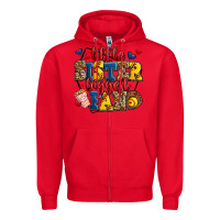Red little sister biggest fan softball Zipper Hoodie - Jasminsmagicworld