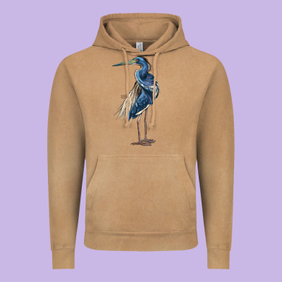 Louisiana Heron Vintage Hoodie Designed By Lillyallendesigns