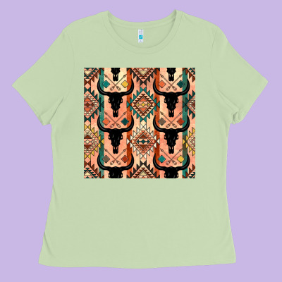 Native American Aztec Seamless Pattern 4 Ladies Tee Designed By Bundleandbundleshop