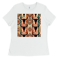 White native american aztec seamless pattern 4 Ladies Tee - BundleAndBundleShop