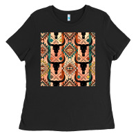 Black native american aztec seamless pattern 4 Ladies Tee - BundleAndBundleShop