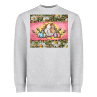 Heather Grey Easter bunny and eggs Heavyweight Sweatshirt - RanaPortraitStore