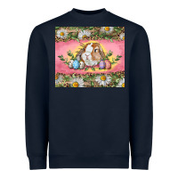 Navy Easter bunny and eggs Heavyweight Sweatshirt - RanaPortraitStore