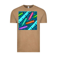 Vintage Coffee school pencil seamless pattern Vintage Tee - BundleAndBundleShop