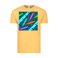 Vintage Mustard school pencil seamless pattern Vintage Tee - BundleAndBundleShop