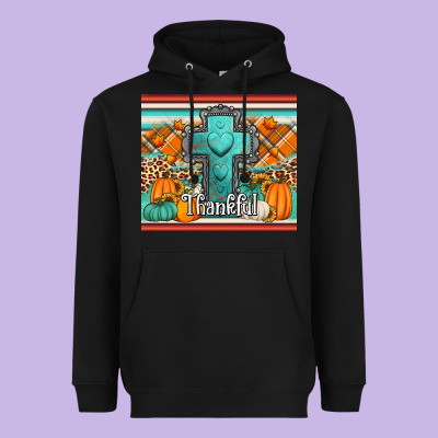 Fall Thankfull Cross Heavyweight Hoodie Designed By Jasminsmagicworld