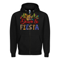 Black Down to fiesta Zipper Hoodie - RanaPortraitStore