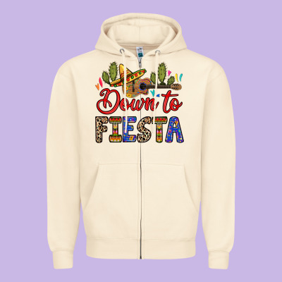 Down To Fiesta Zipper Hoodie Designed By Ranaportraitstore
