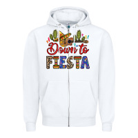 White Down to fiesta Zipper Hoodie - RanaPortraitStore