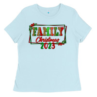 Baby Blue Family Christmas 2023 Ladies Tee - FaDigitalArtStudio