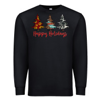 Black happy holidays christmas trees Premium Sweatshirt - Jasminsmagicworld