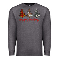 Charcoal Heather happy holidays christmas trees Premium Sweatshirt - Jasminsmagicworld
