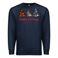 Navy happy holidays christmas trees Premium Sweatshirt - Jasminsmagicworld
