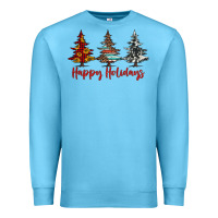 Ocean Blue happy holidays christmas trees Premium Sweatshirt - Jasminsmagicworld