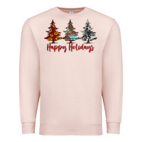 Pale Pink happy holidays christmas trees Premium Sweatshirt - Jasminsmagicworld