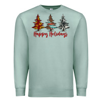 Seafoam happy holidays christmas trees Premium Sweatshirt - Jasminsmagicworld