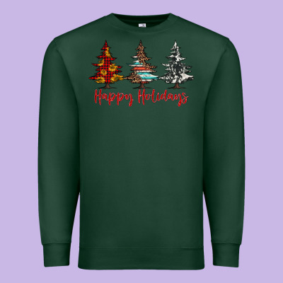 Happy Holidays Christmas Trees Premium Sweatshirt Designed By Jasminsmagicworld