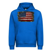 Cobalt Camouflage Usa Flag Background Urban Hoodie - Jasminsmagicworld